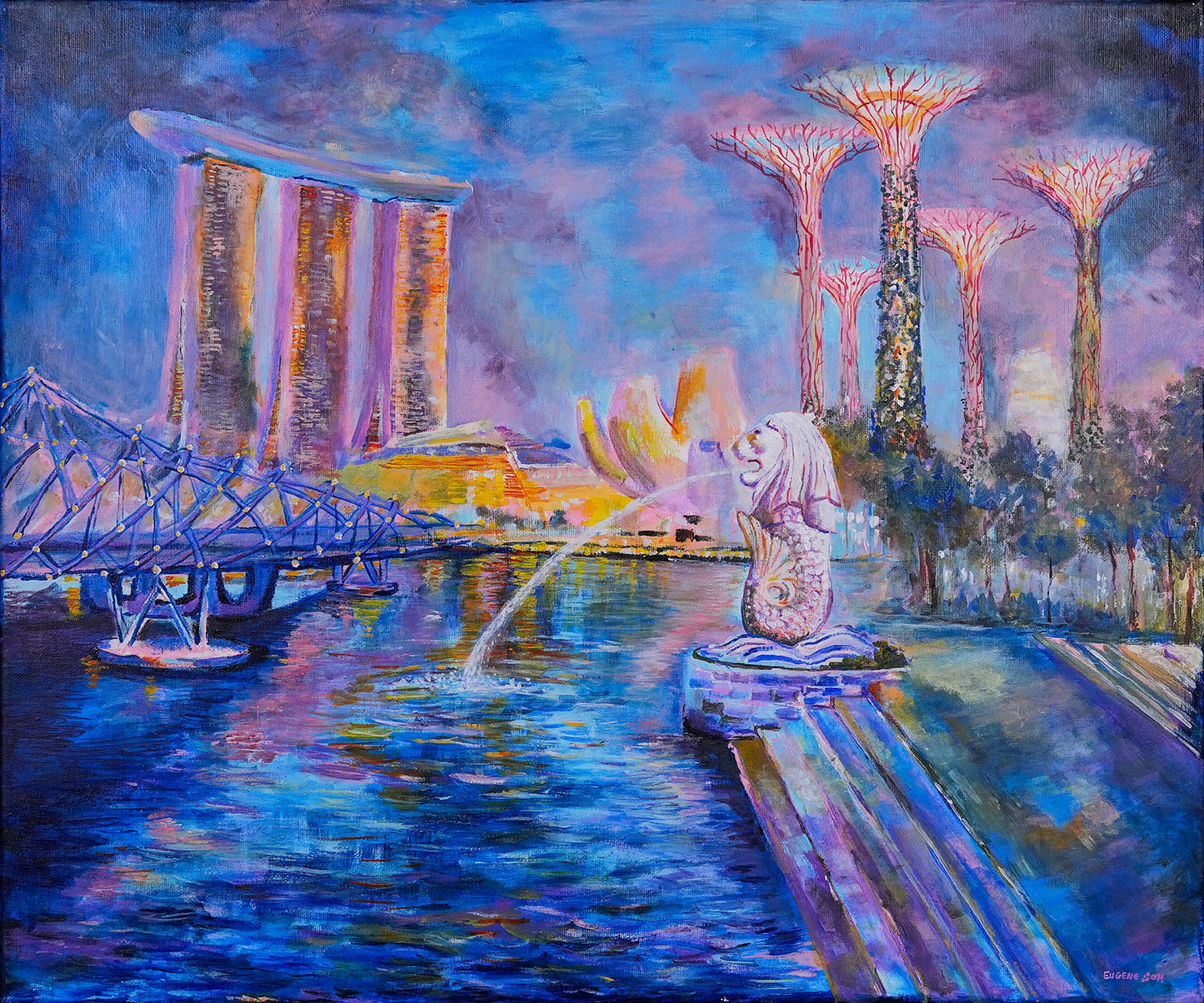 Merlion’s Midnight Symphony: Gardens of Eternal Glow by Eugene Soh Yew Lin