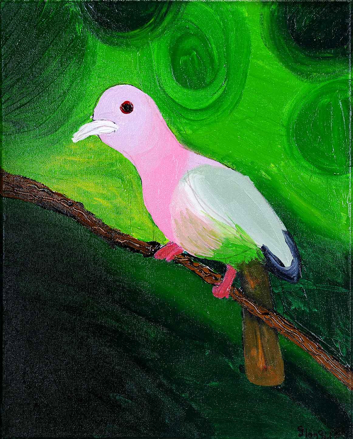 The Waiting Bird in the Swirly Jungle