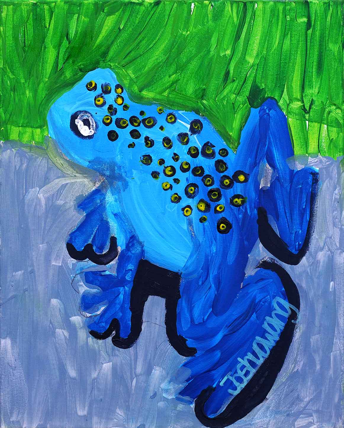 The Blue Frog's Embrace