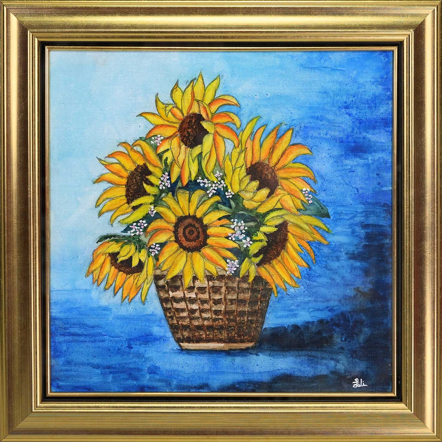 A Basket of Sunflowers