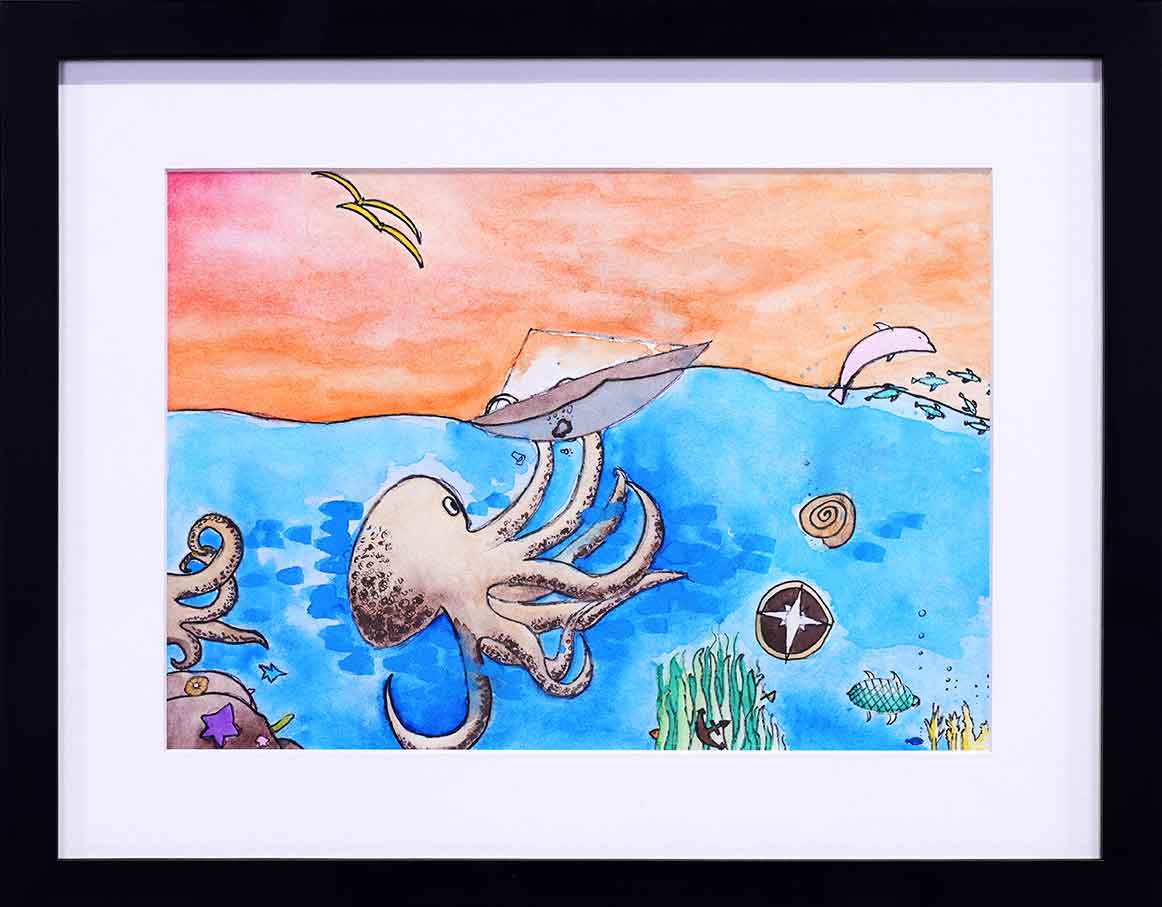 Octopus Plays with Sailboat