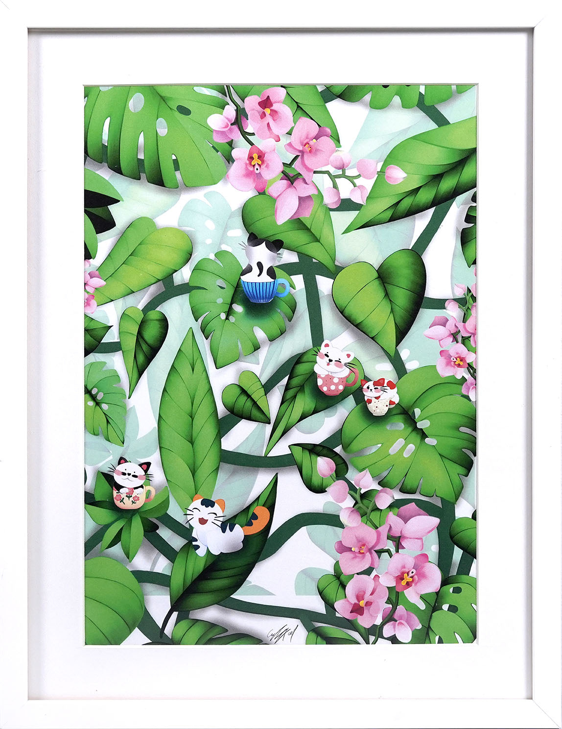 Playful Whiskers in a Teacup Forest by Crystal Tay Kai Yun