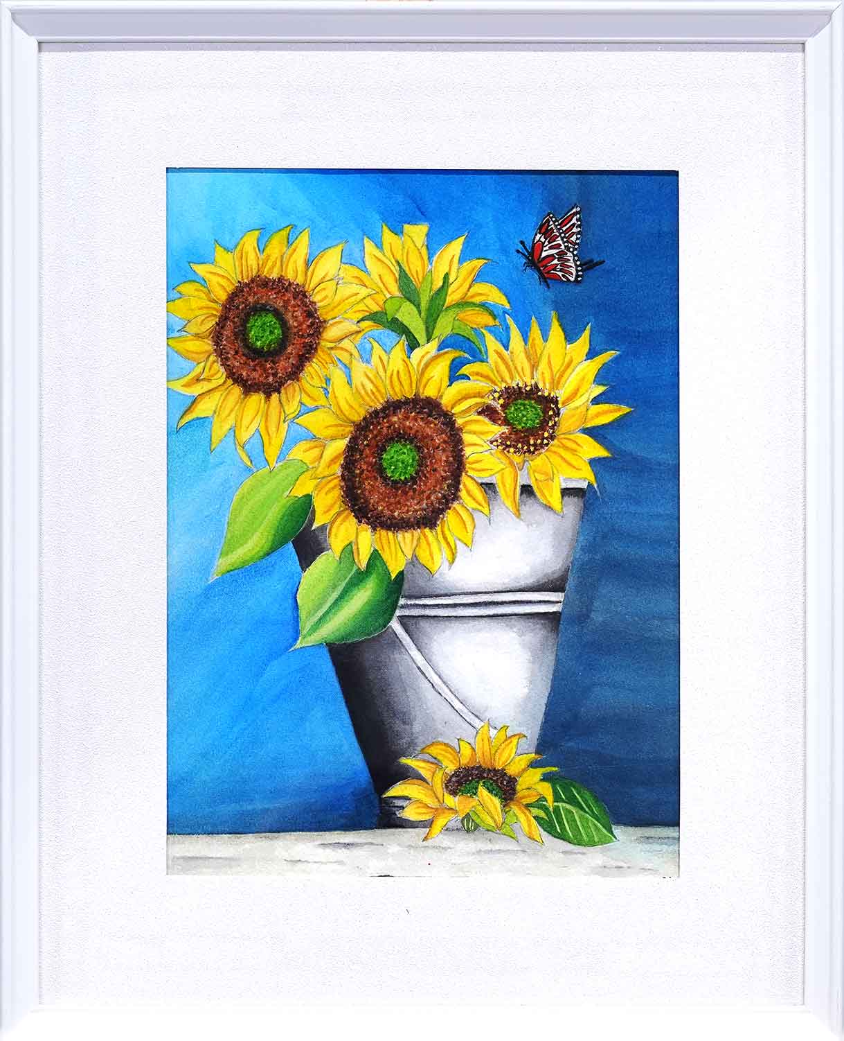 A Pail of Sunflowers