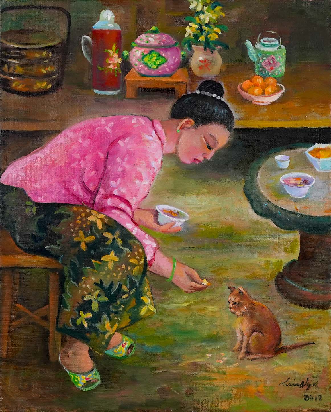 Feeding Cat by Chang Kim Ngoh