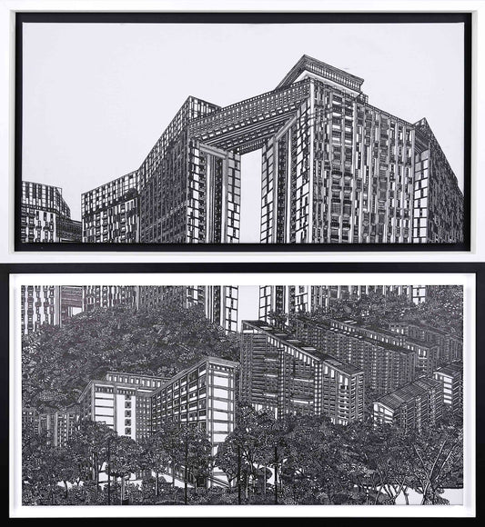 Views from Home - diptych by Phua Yijue Glenn