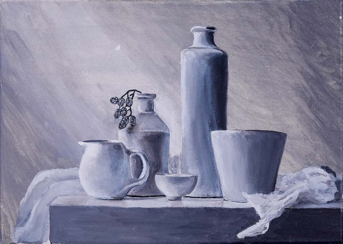 Classical Black & White Table Display Art by Joshua Chong Kai En