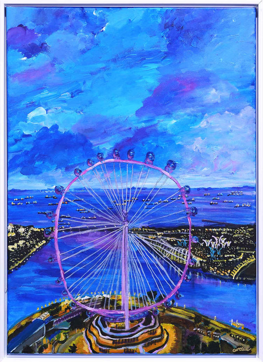 Singapore Flyer in The Evening