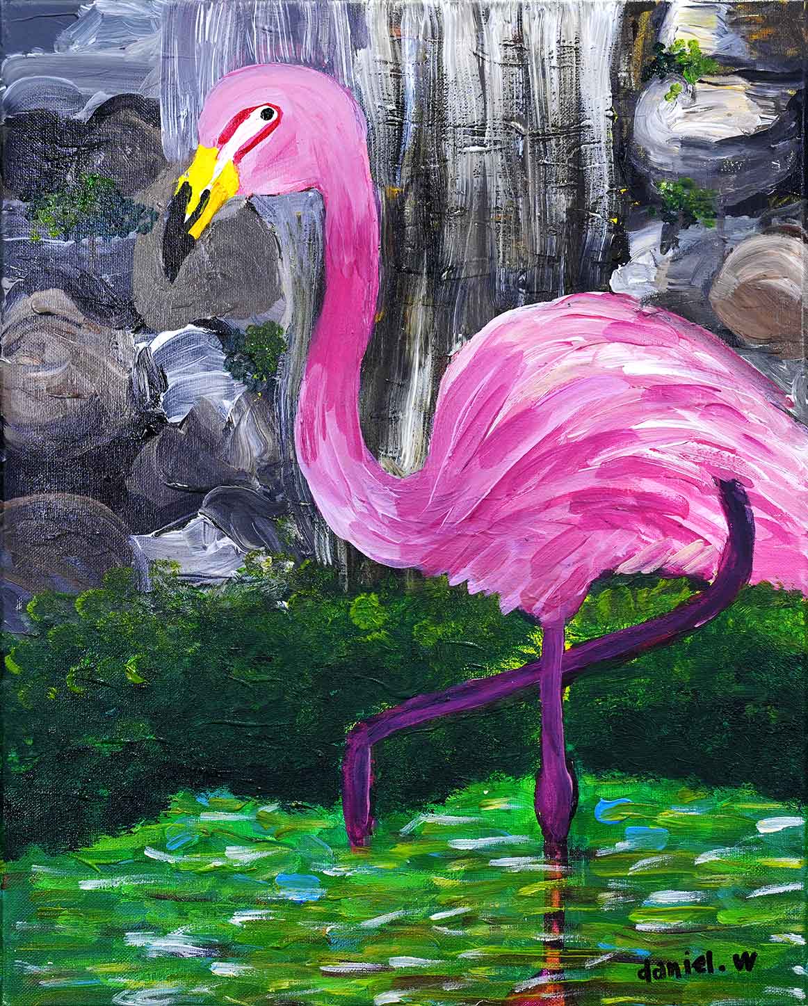 Pink flamingo at Bird Paradise