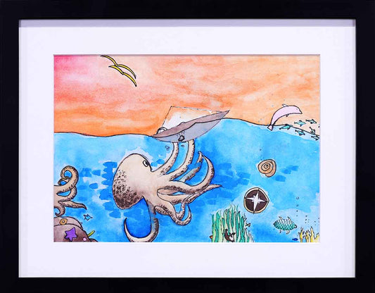 Octopus Plays with Sailboat