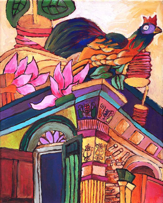Colourful House with Lanterns